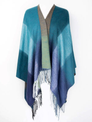 Large soft and comfortable reversible Caracol 6139 shawl teal combo
