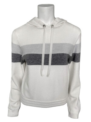 Motion MOL3263 short hooded sweater in white combo