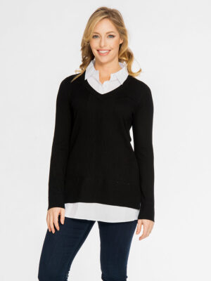 Sweater Spense CGTP03986M shirt collar long sleeves