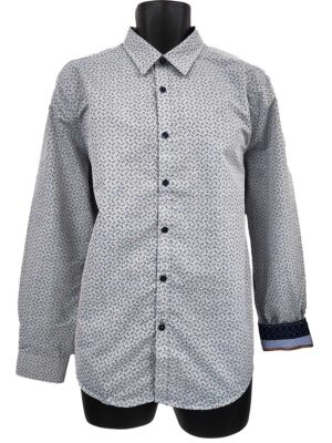 Point Zero 7164171-G long-sleeved printed shirt with a dressy look in grey combo