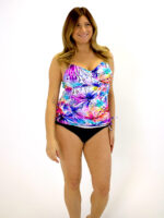 Karmilla tankini bikini top T1-409 multicolor print crossed D cup