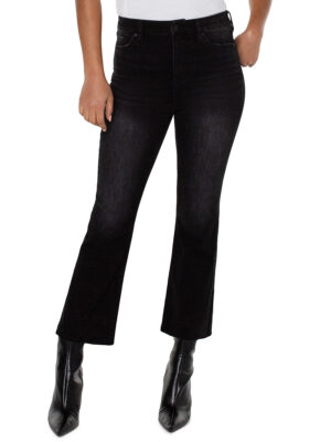 Liverpool LM7917EX-HANNAH jeans in black stretch denim with flared leg