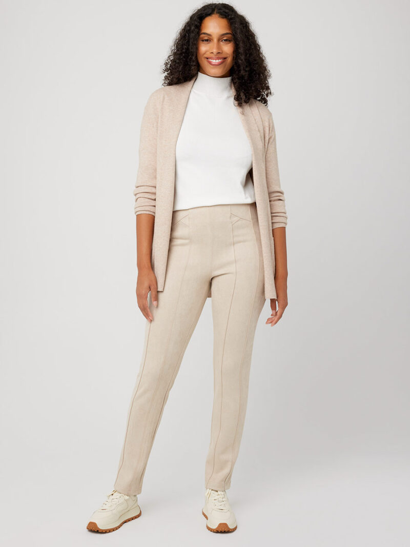 CoCo Y Club 232-2514 straight leg pull-on pants in beige color