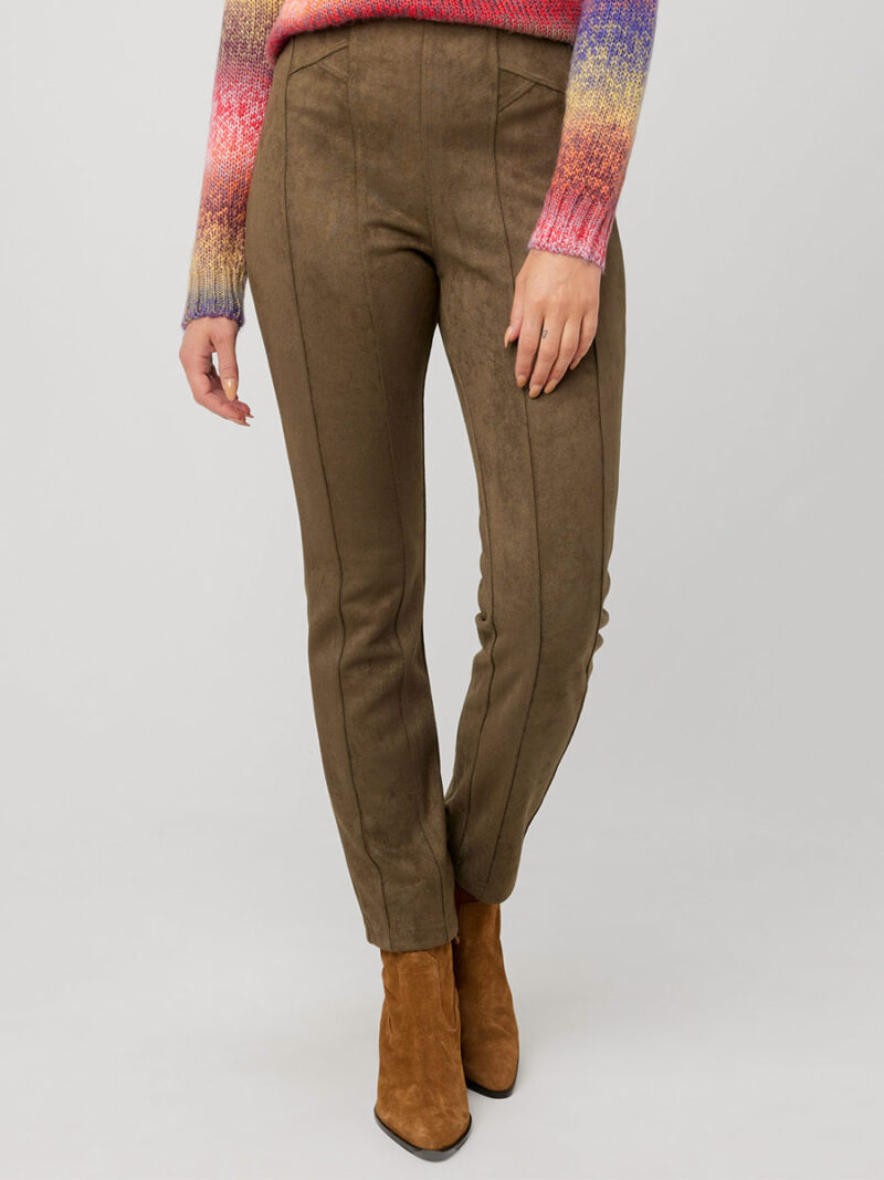 CoCo Y Club 232-2514 straight leg pull-on pants in khaki color