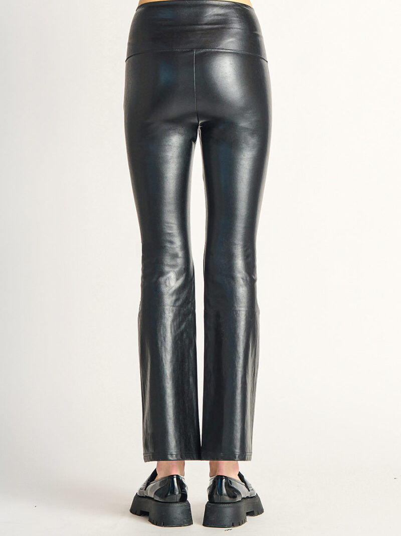 Dex Trousers 2222203D Black Faux Leather Wide Leg Leggings