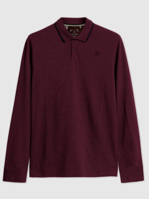 Point Zero polo shirt 7161510 long sleeves in cotton pique burgundy color