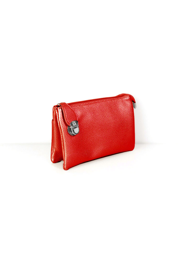 Caracol 7012 soft handbag with 3 pockets red