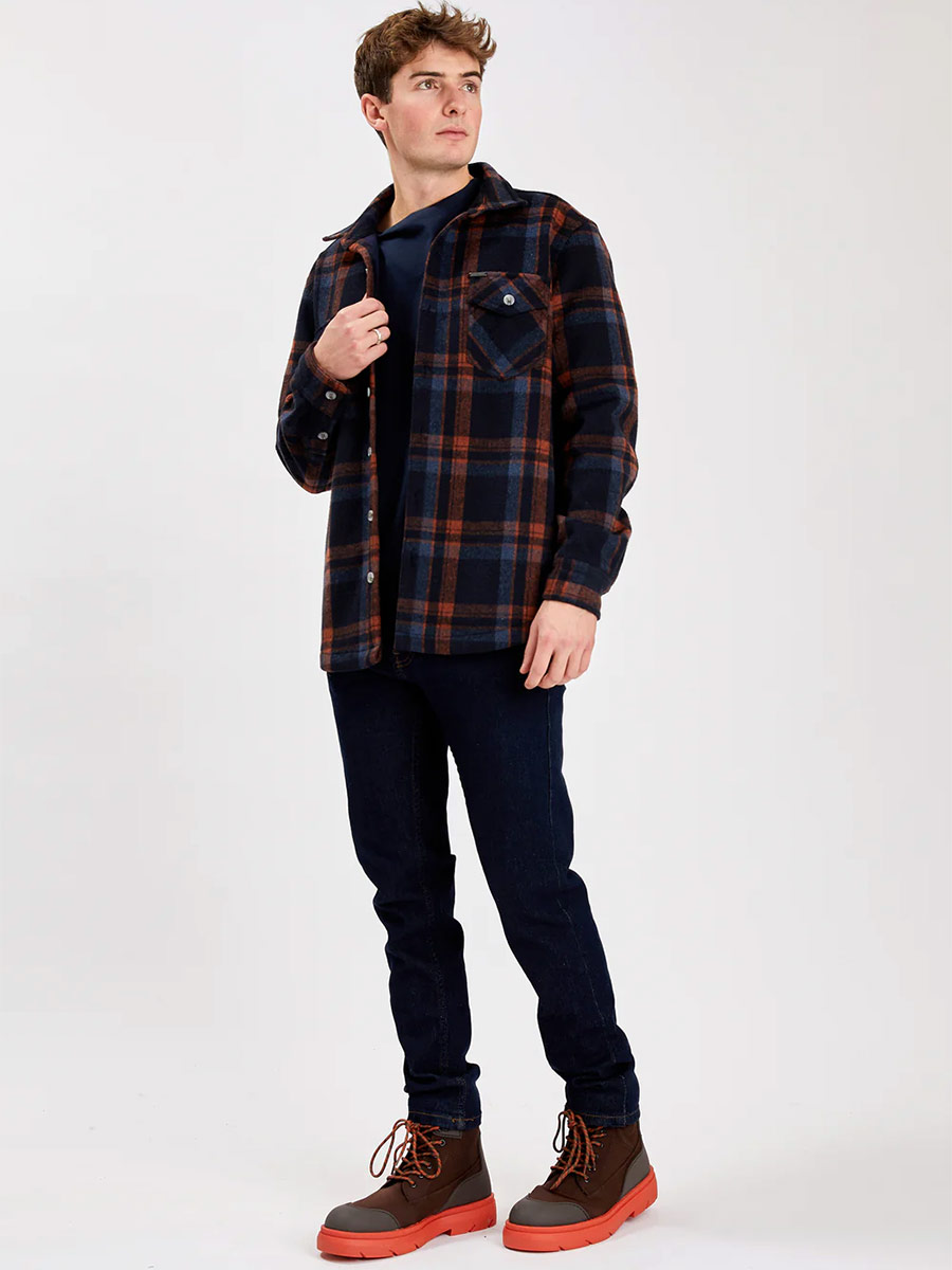 Point Zero 7164489 checkered fleece-lined overshirt