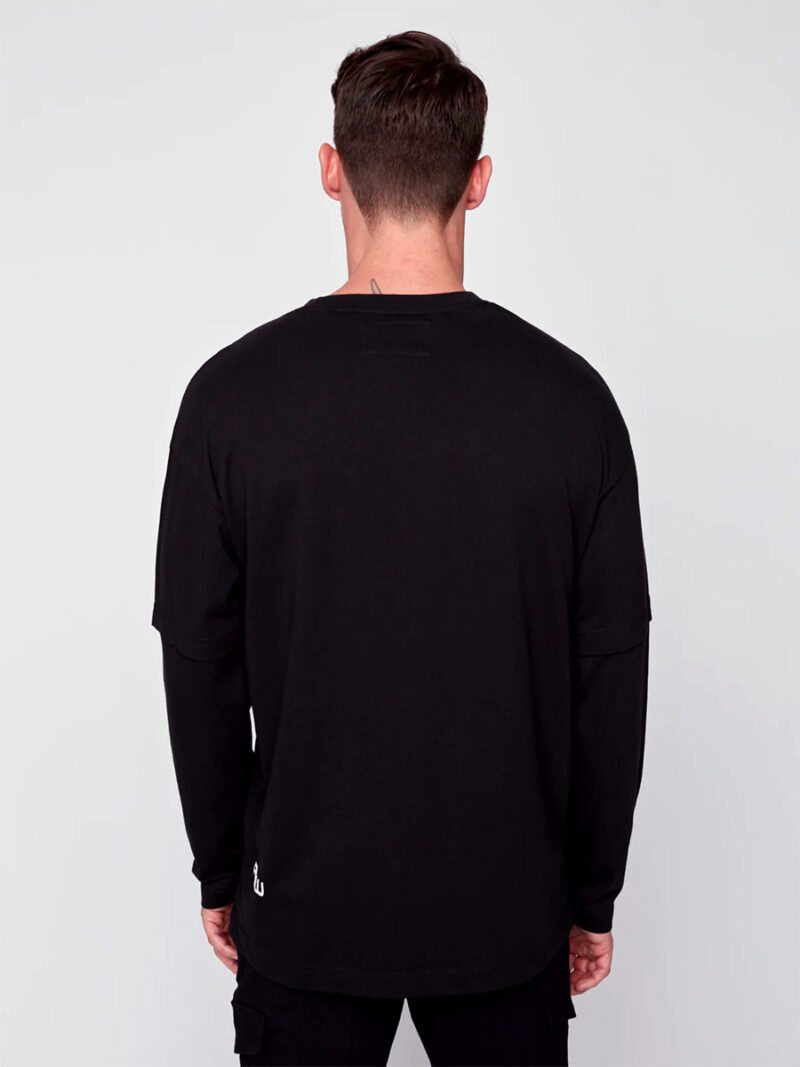 T-shirt Projek Raw 143714 manches longues avec 1 poche double zip noir