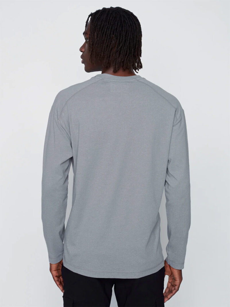 T-shirt Projek Raw 143722 manches longues imprimé avec 1 poche double gris
