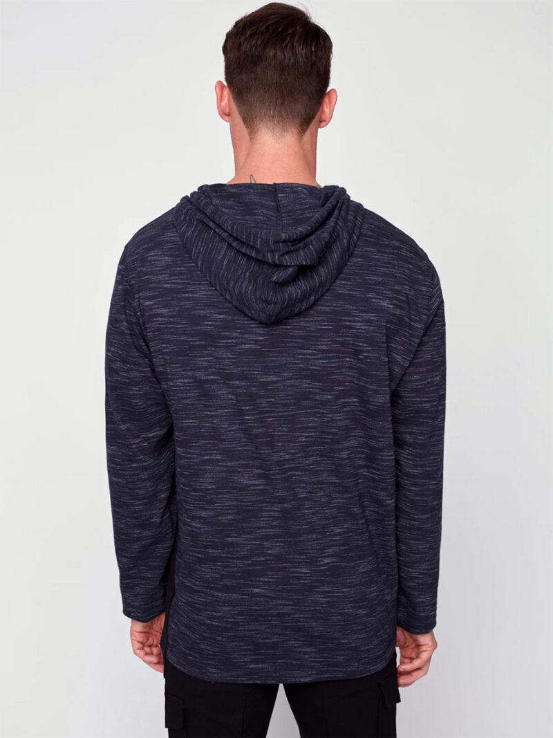 Projek Raw 143729 long sleeve printed t-shirt with hood navy color