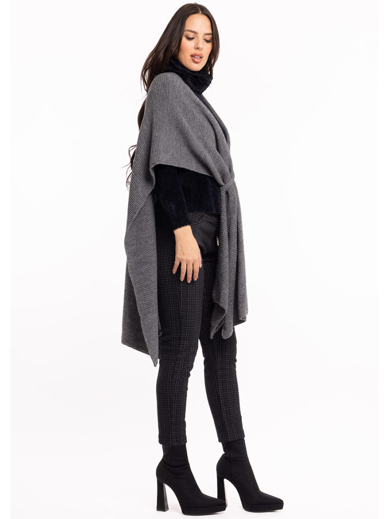 M Italy 25-2460T gray knit jacket asymmetrical cut