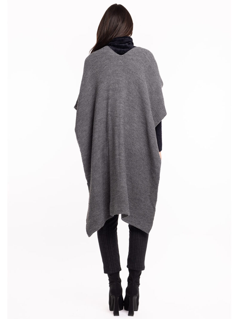 M Italy 25-2460T gray knit jacket asymmetrical cut