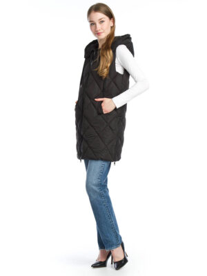 Papillon JT-13752 long quilted sleeveless jacket with 2 front pockets