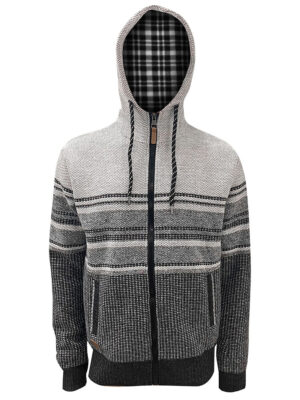 Point Zero 7168617 polar lined knit cardigan with hood charcoal combo