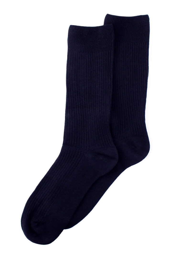 Wellness 3751 navy socks for men without elastic textured rib