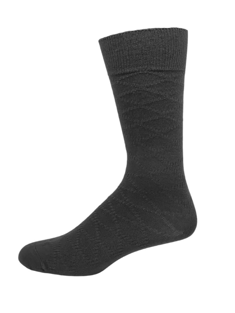 Wellness 3752 socks for men without elastic textured bamboo rayon charcoal color