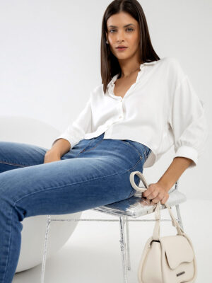 Lez a Lez 5469L white blouse 3/4 sleeves