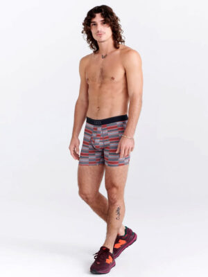 SAXX Boxer Quest SXBB70F ASR printed waffle mesh texture red combo