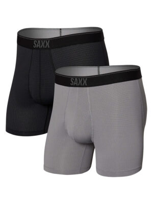 SAXX Boxer Quest SXPP2Q-BD2 ASR gray or black waffle mesh texture in pack of 2