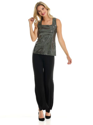 Modes Gitane tank top CAM-5004-18683 light and comfortable with sequins in silver