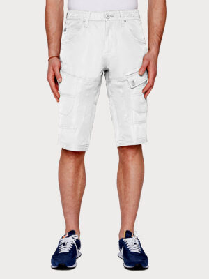 Capri Projek Raw 142802 style cargo multi-poches en coton et nylon couleur blanc