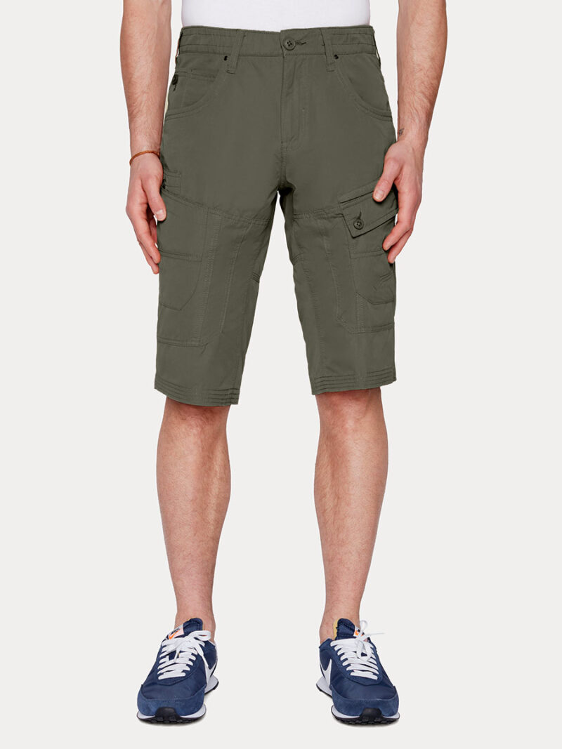 Capri Projek Raw 142802 style cargo multi-poches en coton et nylon couleur olive