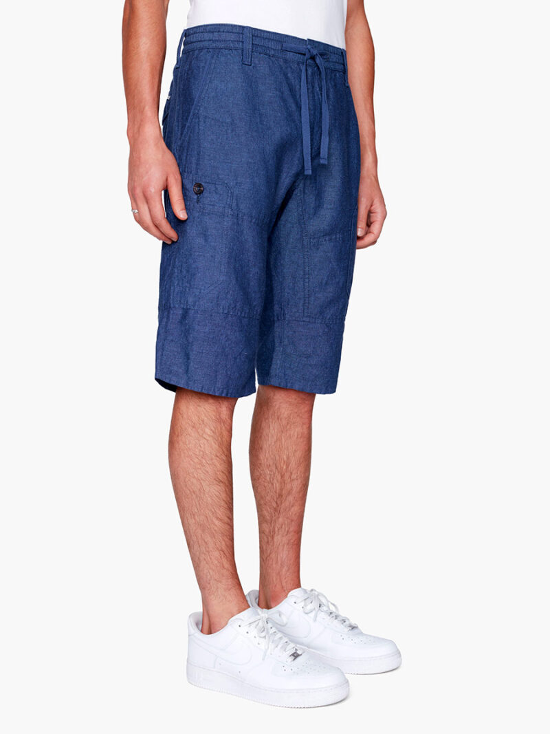 Capri Projek Raw 142861 style cargo multi-poches en lin et coton couleur marine