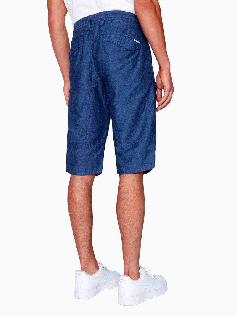 Projek Raw capri 142861 multi-pocket cargo style in linen and cotton in navy color