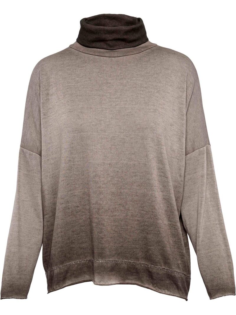 Chandails M Italy 10-8385R en tricot mince doux et confortable couleur choco