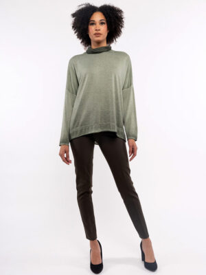 M Italy 10-8385R sweaters in soft and comfortable thin knit khaki color
