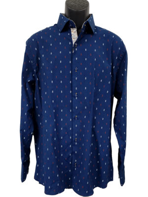 Scoop THAVIES long-sleeved dressy and printed shirt navy combo