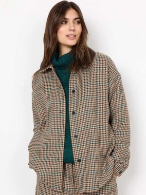 Soya Concept 40386 overshirt in houndstooth