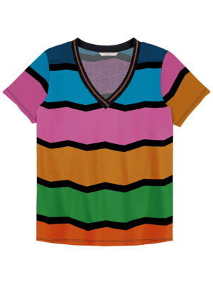 Top Lez a Lez 5210L multicolor stripes short sleeves