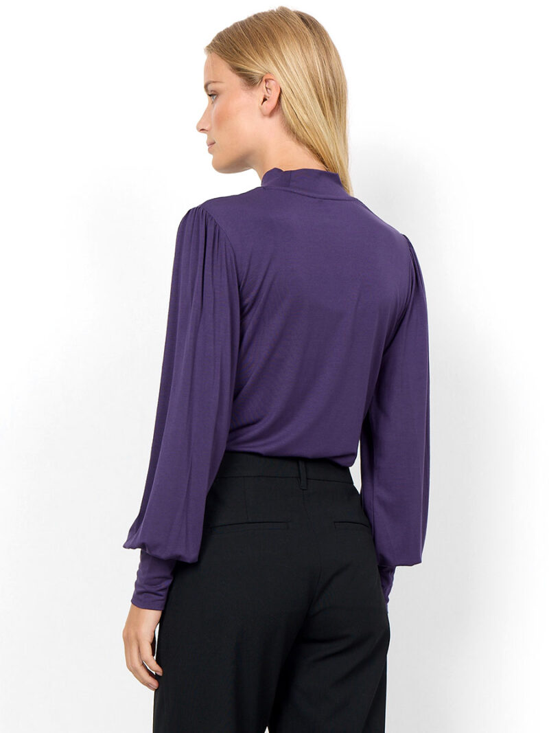 Purple top Soya Concept 26335-40 comfortable long sleeves with a high collar