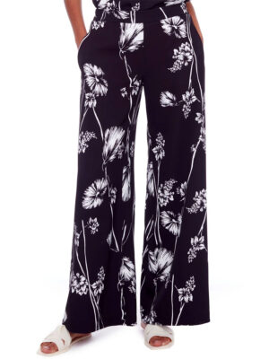 UP pants 68098 Palazzo Print in black and white combo