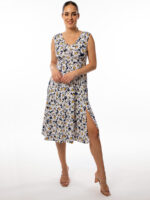 Bali 8400 daisy print dress, sleeveless V-neck