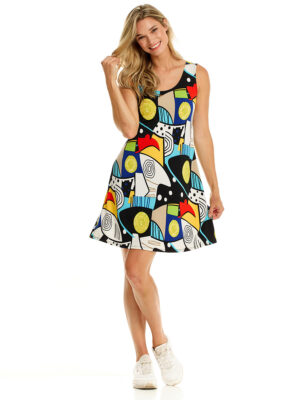 Modes Gitane 5003-8913 short sleeveless printed sun dress