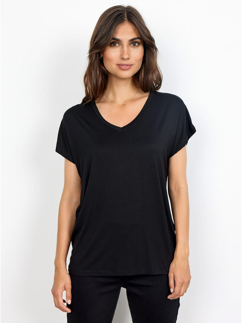 T-shirt Soyaconcept 29028- Marica encolure V manches courtes noir