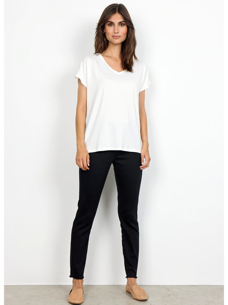 T-shirt Soyaconcept 29028- Marica encolure V manches courtes blanc off white