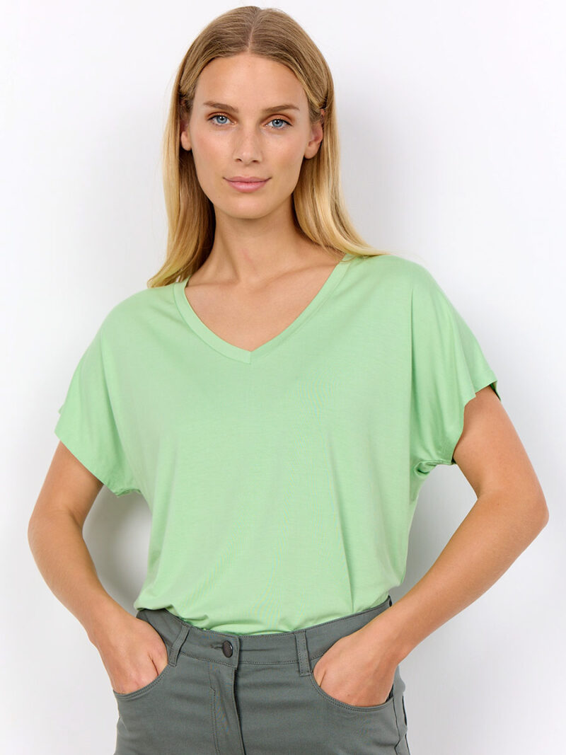 T-shirt Soyaconcept 29028- Marica encolure V manches courtes vert