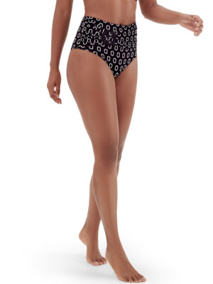 Maryssil 710-26E high waist bikini bottom black combo