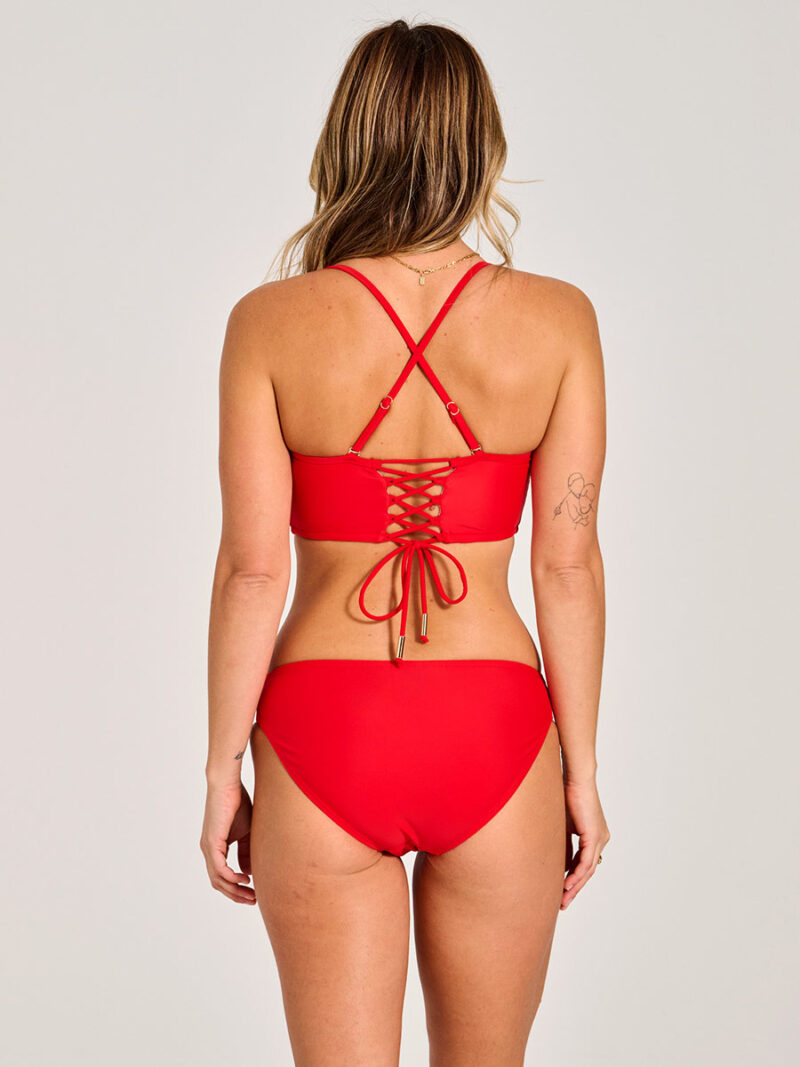 Bas de bikini Mosaic MOBEAW03086 bande sur les côtés couleur rouge