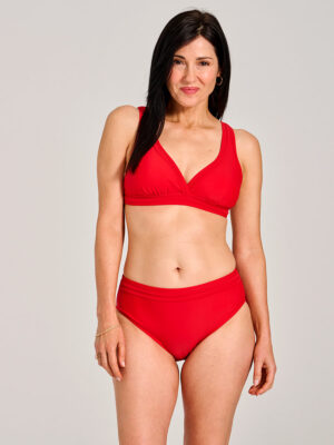 Bas de bikini Mosaic MOBEAW03087 taille haute couleur rouge