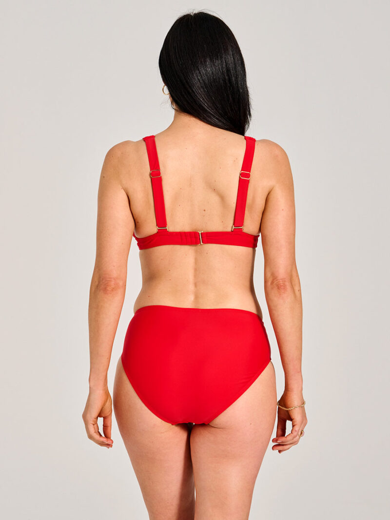 Bas de bikini Mosaic MOBEAW03087 taille haute couleur rouge