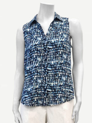 Point Zéro 8264000 sleeveless printed blouse blue combo