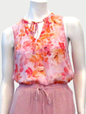Point Zero blouse 8264018 printed sleeveless salmon color combo