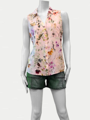 Point Zero blouse 8264030 sleeveless printed in pink combo
