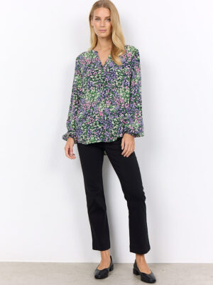 Soyaconcept blouse 40480 Abelone printed V-neck combo lilac