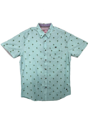 Point Zero shirt 7264320 in short-sleeved printed linen mint color